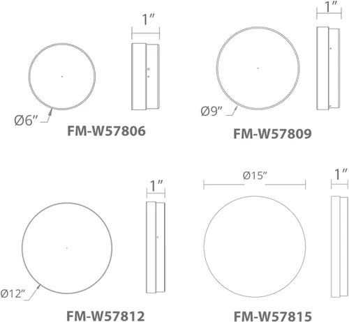 Miniatura 2 de WAC Lighting dweLED, Dot 6in LED Round Flush Mount 3000K en negro