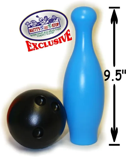 Miniatura 3 de Matty's Toy Stop 10 Pin Multi-Color Juego de bolos de plástico de lujo para los niños con el estante de almacenamiento, 12 Piezas Total