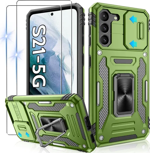 Miniatura 184 de Gritup para Samsung Galaxy S22 Funda con protectores de pantalla HD de 2 paquetes y cubierta deslizante para la cámara, protección contra caídas