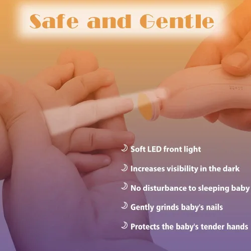 Miniatura 5 de Cortador de uñas eléctrico para bebés, lima de uñas para bebé, 20 en 1, kit de lima de uñas seguro para recién nacidos, niños pequeños o adultos