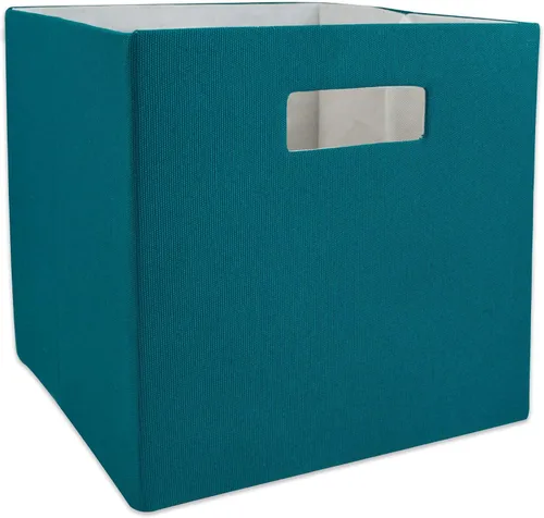 Miniatura 24 de DII Cubo de almacenamiento plegable de poliéster, sólido, ligero y duradero, cuadrado pequeño, 11x11x11 pulgadas, aguamarina