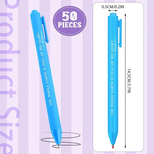 Miniatura 2 de Cholemy 50 bolígrafos con versículos bíblicos, regalos cristianos a granel, bolígrafos cristianos para mujeres, herramientas de escritura con citas