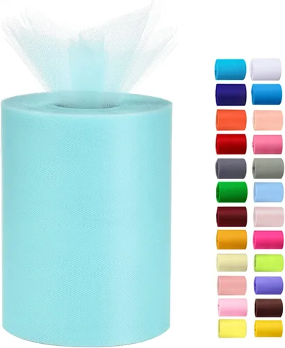 Miniatura 8 de Rollos de tul de 6 pulgadas por 100 yardas (300 pies) de tela de carrete de tul para bricolaje, faldas tutú, bodas, baby shower, manualidades