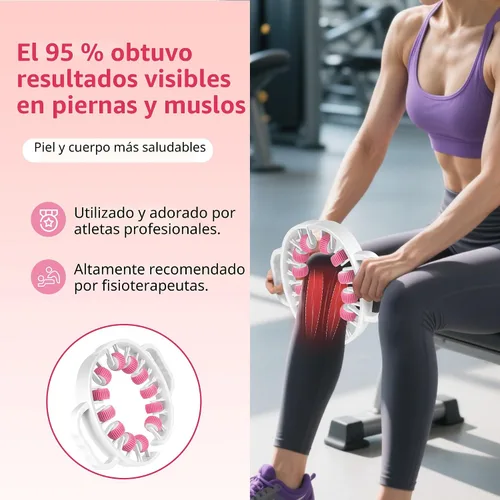 Miniatura 5 de Docemel Rodillo masajeador de drenaje linfático – Herramienta de fascia para piernas, muslos y pantorrillas – Escultura corporal de tejido profundo