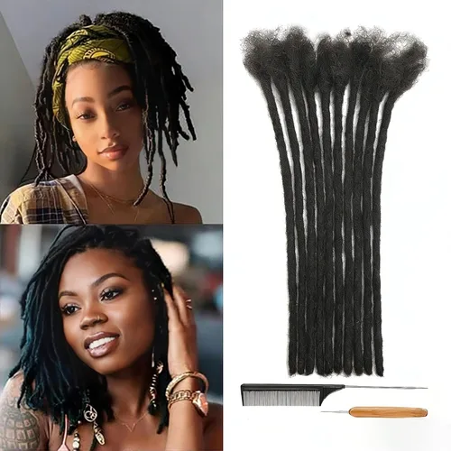 Miniatura 30 de Extensiones de Rastas de Cabello Humano 0.4cm de Grosor 4 Pulgadas 20 Hebras 100% Cabello Humano Real para Hombres/Mujeres/Niños Completamente