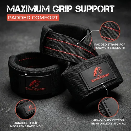 Miniatura 3 de Figura 8 Correa de elevación acolchada correas de levantamiento de peso muerto resistentes Correas de levantamiento de pesas Strongman Axle Bar