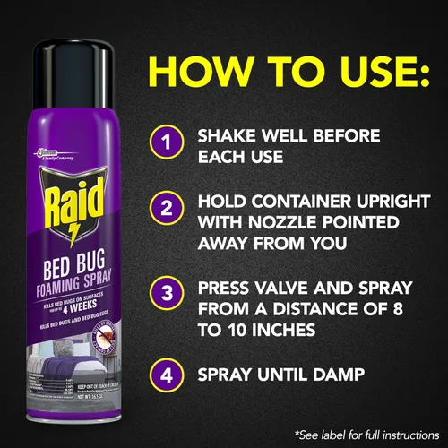 Miniatura 6 de Raid Spray espumoso para chinches de cama, mata las chinches y sus huevos, para uso en interiores, no mancha, mantiene matando durante semanas, 16.5