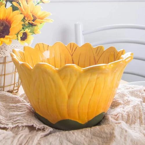Miniatura 3 de Tazón de caramelo de 6 pulgadas, cuenco de aperitivos en forma de girasol.