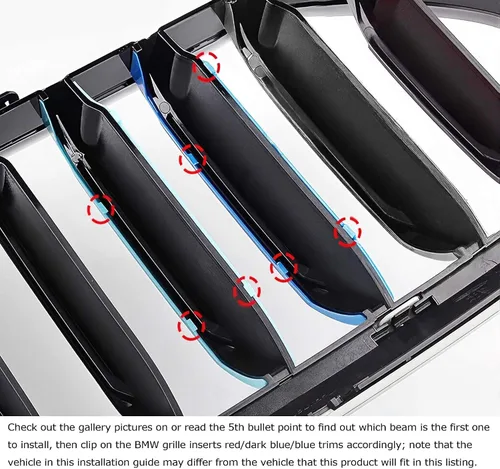 Miniatura 4 de iJDMTOY Exact Fit - Recortes para parrilla de automóvil, compatible con vehículos BMW