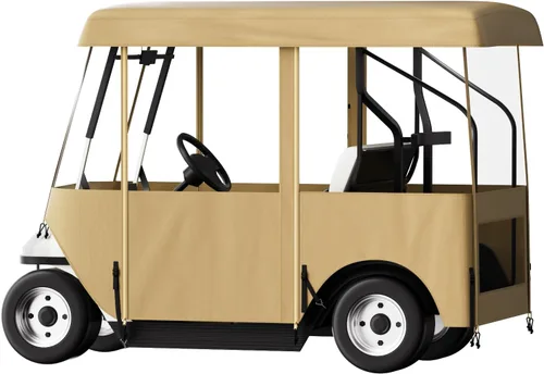 Miniatura 9 de Happybuy Golf Cart Enclosure, 4-Person Golf Cart Cover, 4-Sided Fairway Deluxe, 300D Waterproof Driving Enclosure with Transparent Windows, Fit for