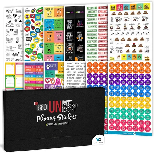 Miniatura 10 de Vladi Creative Busy Mom - Calcomanías para planificar, más de 2190 piezas, 18 hojas, calcomanías decorativas y coloridas que aumentan