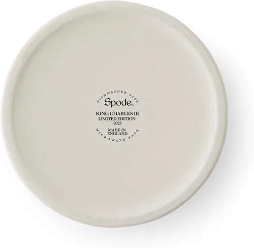 Miniatura 6 de Portmeirion Inicio y regalos Spode King Charles III Coronation - Azucarero cubierto con tapa de 9.5 fl oz, patrón azul y blanco fabricado