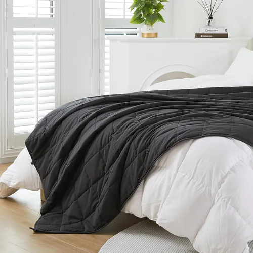 Miniatura 4 de MOTRIP Manta con peso para adultos, tamaño Queen, de 15 libras, manta refrescante para personas que duermen con calor, lavable a máquina, suave