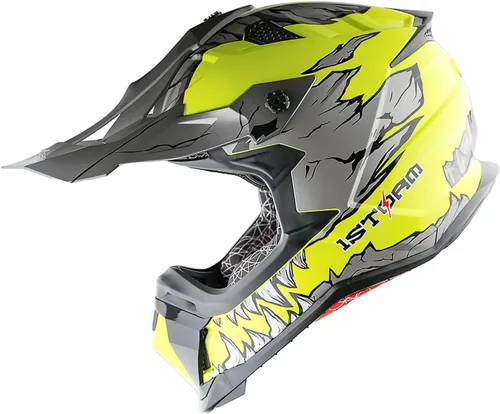 Miniatura 10 de 1Storm - Casco de motocross para adulto ATV Dirt Bike BMX MX de estilo de pista en montaña JH601; de fibra de carbono negro