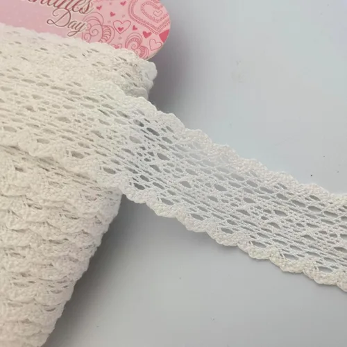 Miniatura 2 de Miconmon - Cinta de encaje de algodón blanco de 15 yardas cada rollo, 1 pulgada (1 pulgada), color blanco