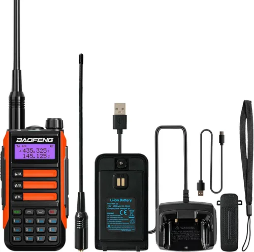 Miniatura 10 de BAOFENG Walkie Talkie UV-16R USB-C 10W con cable de programación Radio bidireccional impermeable de largo alcance de doble banda Radio portátil