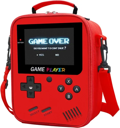 Lonchera para niños para la escuela, bolsa de almuerzo para niños gamers para niños y niñas, lonchera aislada para videojuegos impermeable a prueba