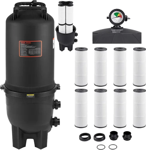 Miniatura 18 de VEVOR Depósito de filtro de piscina Pro 2026 y elemento para piscinas sobre el suelo y enterradas, sistema limpiador grande de 520-525 pies