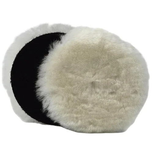 Gracefur 2 almohadillas de pulido de lana de cordero de 7 pulgadas con gancho y bucle trasero, almohadillas suaves de piel de oveja de 7 pulgadas