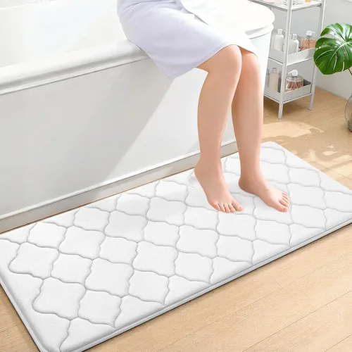 Miniatura 244 de OLANLY Alfombra de Baño de Espuma Viscoelástica de 24 x 16 pulgadas, Ultra Suave y Absorbente, Alfombras de Baño Antideslizantes, Cómodas, Lavables