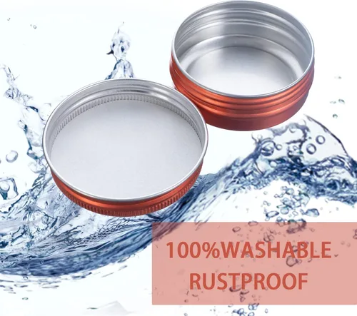 Miniatura 4 de Recipiente de aluminio de 1 oz / 30ml con tapa de rosca y etiquetas en blanco (Naranja - Paquete de 32)