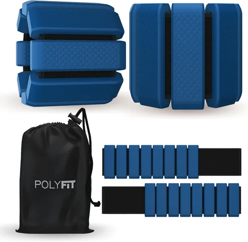 Miniatura 11 de Polyfit - Par de pesas para muñeca y tobillo - Pesas ajustables para tobillo para mujeres y hombres - Pulsera portátil para ejercicio, yoga, Gris