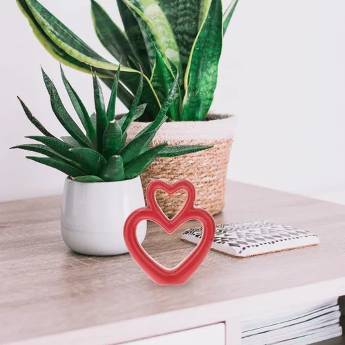 Miniatura 8 de Abaodam Figura de corazón de boda, adorno de corazón de cerámica, decoración romántica para estante de escritorio, hogar, oficina, aniversario