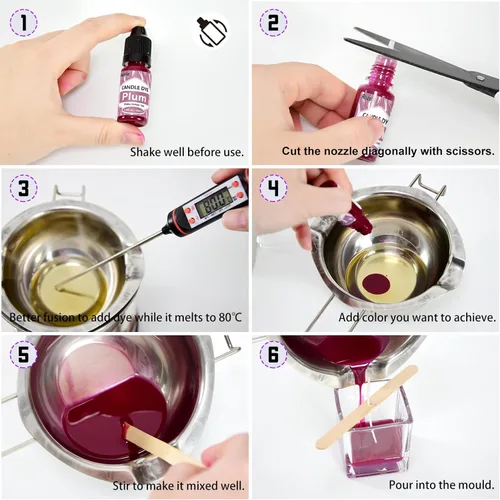 Miniatura 6 de Roizefar Tinte para velas – 21 colores de cera derretida para hacer velas, tinte a base de aceite para cera, tintes de color líquidos altamente