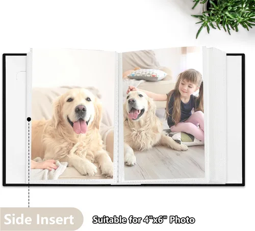 Miniatura 4 de Álbum de fotos de 4 x 6 pulgadas, 52 bolsillos, con cubierta de lino, álbumes de fotos para familia, boda, bebé, libro de fotos con capacidad