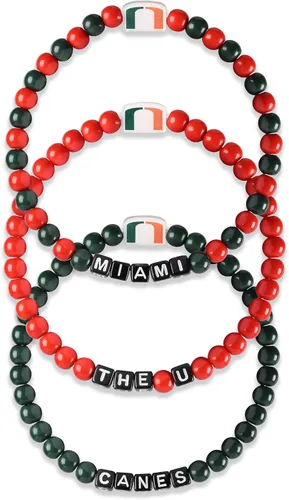 Miniatura 43 de FOCO NCAA unisex-adulto Paquete de 3 Pulseras de la Amistad con Cuentas con Logotipo de Equipo Universitario de la NCAA Oficialmente Licenciadas