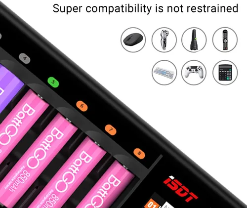 Miniatura 8 de ISDT N16 36W 1.5A 16-Slot Speedy Smart LCD Display Batería Universal Cargador rápido rápido para baterías recargables AA AAA Li-lon LiHv Ni-MH Ni-Cd