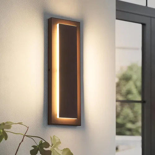 Miniatura 13 de Lámparas de porche delantero de 2 niveles, moderno aplique de pared negro para exteriores, luces exteriores LED impermeables de 15.7 pulgadas, luces