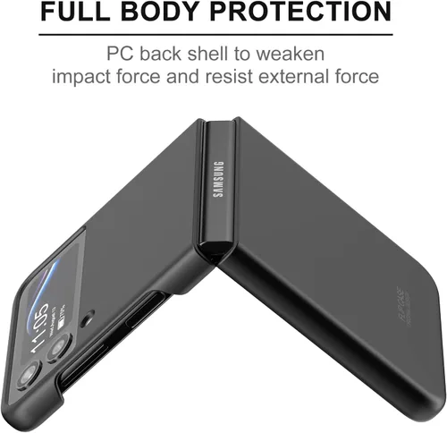 Miniatura 3 de TSQQST Funda para Samsung Galaxy Z Flip 4 Funda protectora de cuerpo completo a prueba de golpes para Galaxy Z Flip 4 5G 2022 Negro