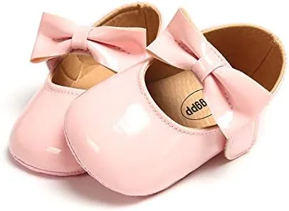Miniatura 8 de Zapatos planos Mary Jane para bebés y niñas con lazo y flores, vestido de princesa, para boda, zapatos de ballet antideslizantes para niños pequeños