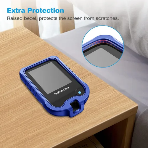 Miniatura 4 de MEDMAX Funda de silicona para Freestyle Libre 3 2/Libre Reader, ligera, a prueba de golpes, antideslizante, funda protectora de gel suave con bisel