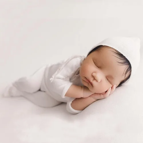 Miniatura 2 de Accesorios de fotografía para recién nacidos, trajes para niños y niñas, gorro y mameluco con pies, conjunto de disfraz para sesión de fotos