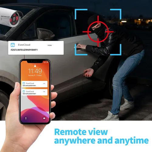 Miniatura 3 de Sistema de cámara de seguridad inalámbrica con monitor de 10.1 pulgadas, 4 cámaras HD de 3MP/2K Audio de 2 vías Vista local y remota Detección