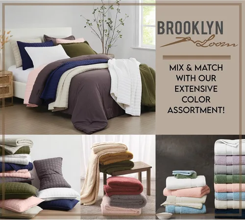 Miniatura 5 de Brooklyn Loom Toalla de algodón turco, juego de 6 piezas, color azul, 6
