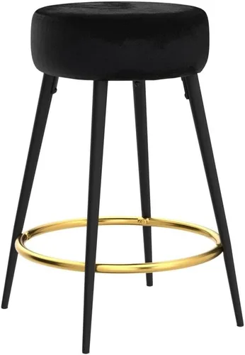 Miniatura 4 de DUHOME Juego de 2 taburetes de bar de altura de mostrador, taburetes tapizados de terciopelo para cocina, 24 pulgadas de altura con reposapiés