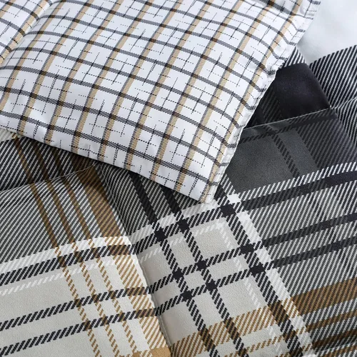 Miniatura 6 de Eddie Bauer - Juego de edredón Queen, ropa de cama reversible a cuadros, elegante y cálida decoración del hogar (gris normandía, Queen)