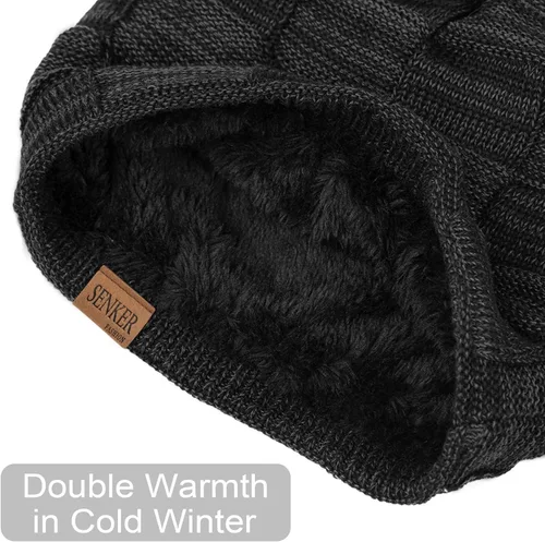 Miniatura 5 de 2 Pack Slouchy Beanie Winter Hats for Men and Women, Thick Warm Oversized Knit Cap