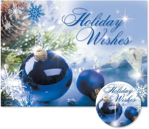 Miniatura 7 de Tarjetas de Navidad con imágenes coloridas azules de Colorful Images con sellos de sobres a juego, juego de 24 tarjetas, 5 x 7 plegadas, paquete