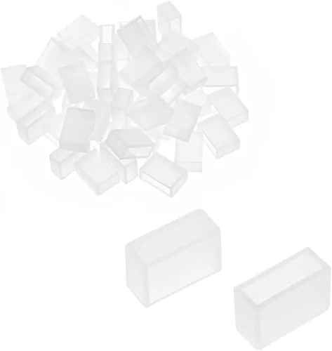 Miniatura 5 de uxcell 50pcs Silicona Plug Fit 3528 0.315 in de ancho LED Tubo Tira Luz Tapa Tapa Tapa Blanco
