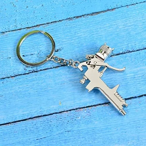 Miniatura 7 de Acxico Llavero de pistola de agua con pintura en aerosol, accesorios unisex, regalo para niños, Blanco