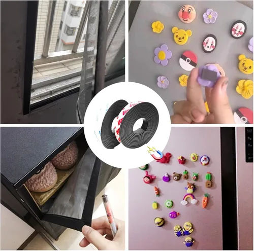 Miniatura 4 de AB - Tiras de cinta magnética con adhesivo, 0.5 pulgadas x 12 pies para manualidades y organización de refrigerador (2 rollos)