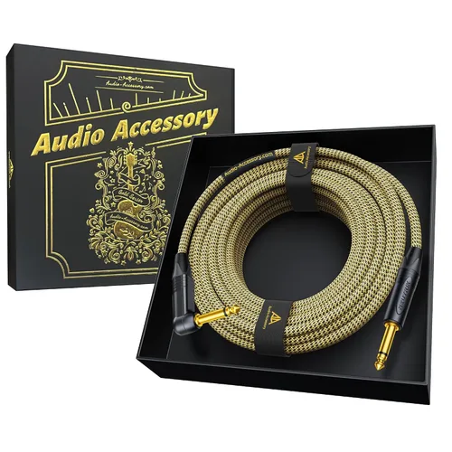 Miniatura 14 de Cable de guitarra de 1.5 pies, paquete de 2 unidades, nailon trenzado anti-torceduras reforzado con Kevlar, conector Neutrik REAN, calibre 20