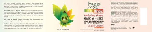 Miniatura 2 de Hawaiian Silky Hawaiian Silky - Tratamiento intensivo de yogur para el cabello milagros 14 en 1 con aceite de ricino negro, 16 onzas, blanco, 16