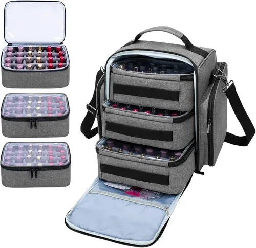 BAFASO - Organizador de esmalte de uñas con capacidad para 72 botellas (15 ml. - 0.5 onzas líquidas), Gris