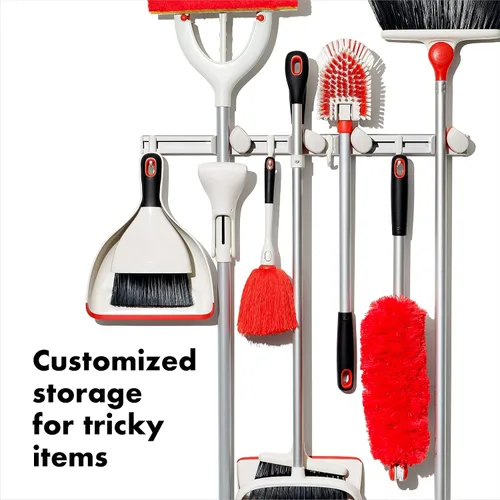 Miniatura 3 de OXO Good Grips Organizador Montado en Pared para Escoba y Fregona