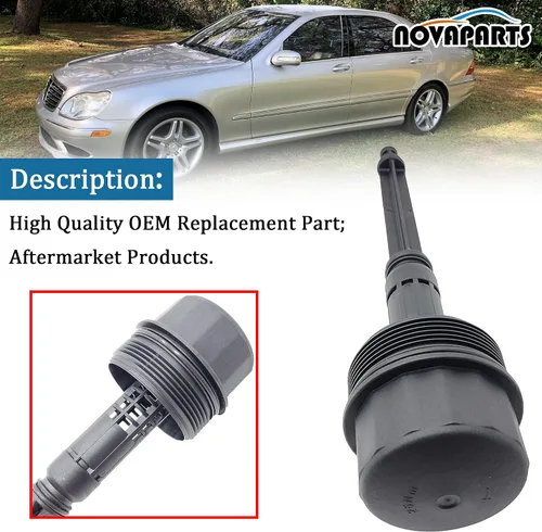 Miniatura 4 de NOVAPARTS Cubierta de la tapa del filtro de aceite del motor con filtro para Mercedes C240 C280 C320 CLK320 E320 ML320 ML350 SLK320 SLK350